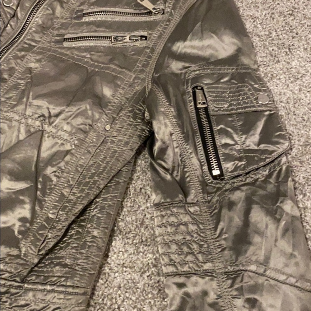 RALPH LAUREN BLACK LABEL/ SILVER BOMBER JACKET - Picture 3 of 8